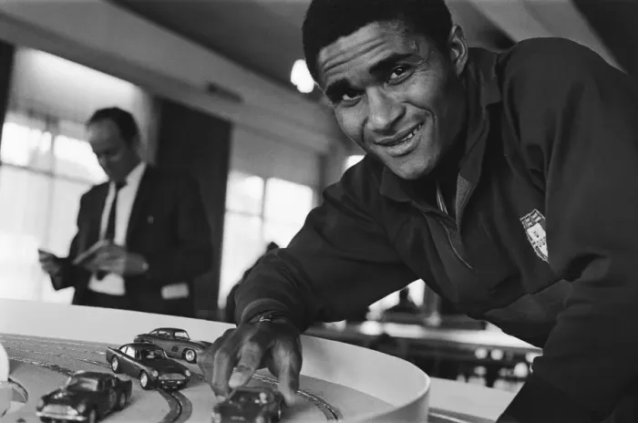Framed Print : Eusebio de Silva of Portugal in London during the 1966 World Cup tournament Framed Print : Eusebio de Silva of Portugal in London during the 1966 World Cup tournament