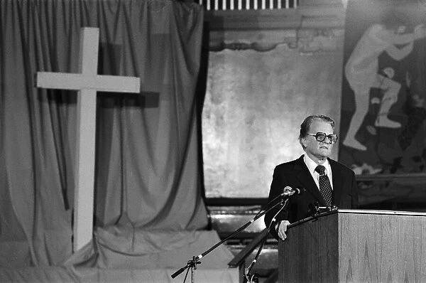 Evangelist Billy Graham in Oxford. 30th January 1980