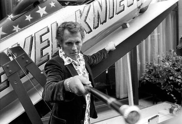 Evel Knievel, the worlds highest paid Dare Devil, the legend in the own life time