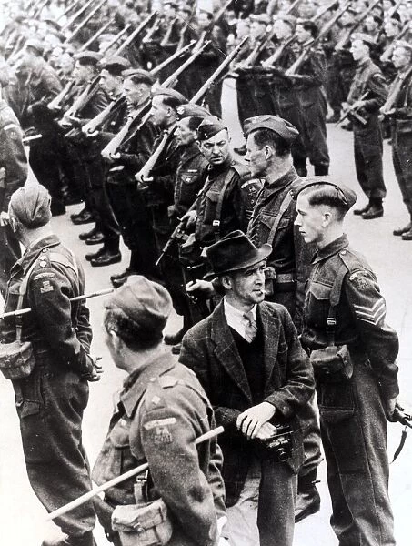 Evening Post chief photographer Jim Facey with members of the Home Guard