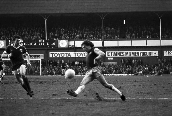 Everton 1 v. Aston Villa 3. Division One Football. February 1981 MF01-21-026