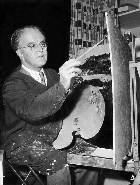 Everton chairman John Moores painting. 18th October 1959