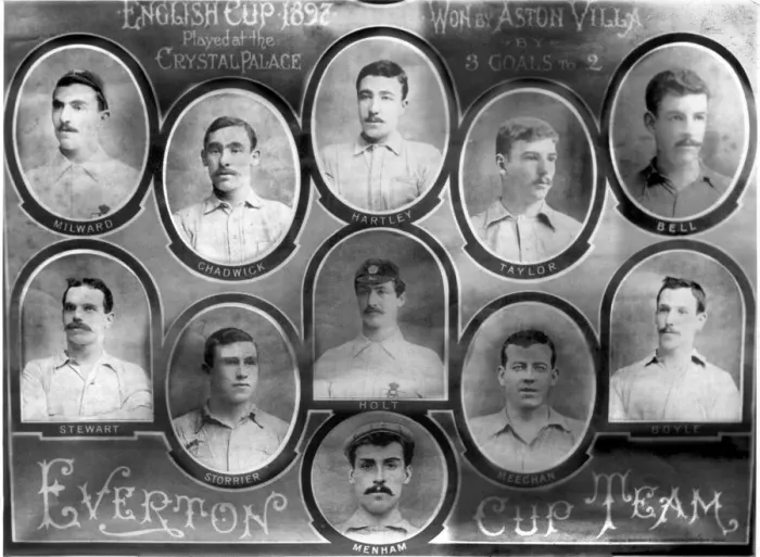 Framed Print : The Everton FA Cup final team of 1897. They lost 3-2 to Aston Villa at the Crystal