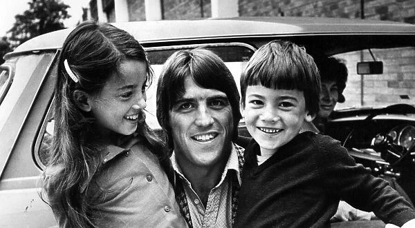 Everton footballer Bob Latchford with his children Richard (5) and Isobel (7)
