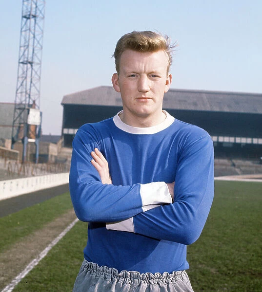 Everton footballer Jimmy Gabriel poses at Goodison Park, April 1964