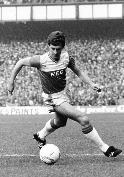 Everton footballer Kevin Sheedy on the ball during the English League Division One match