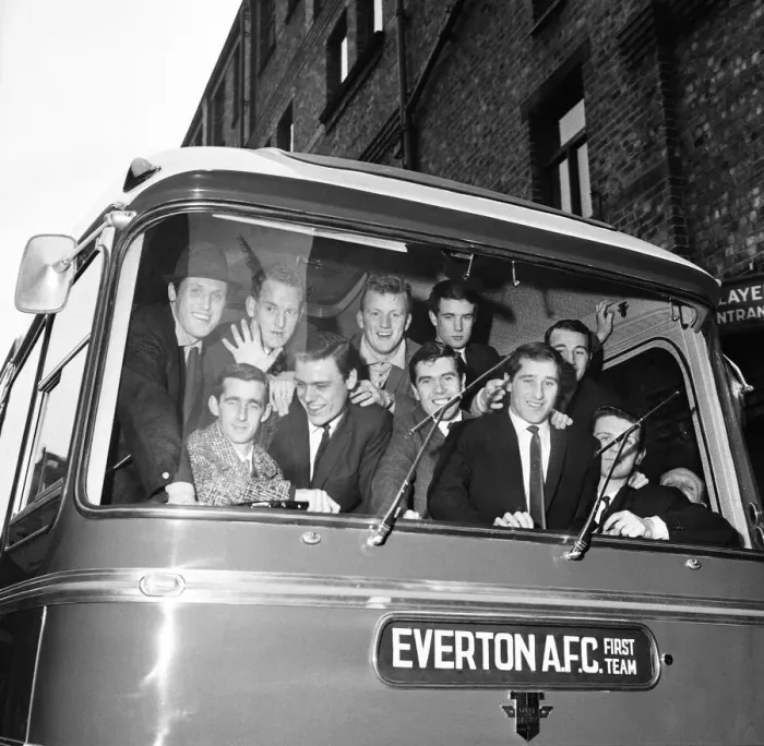 Framed Print : Everton players leave for Sunderland in their £10 000 coach ahead of their FA cup Framed Print : Everton players leave for Sunderland in their £10 000 coach ahead of their FA cup