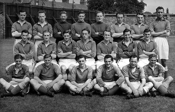Everton pose for a team group photograph at Goodison Park