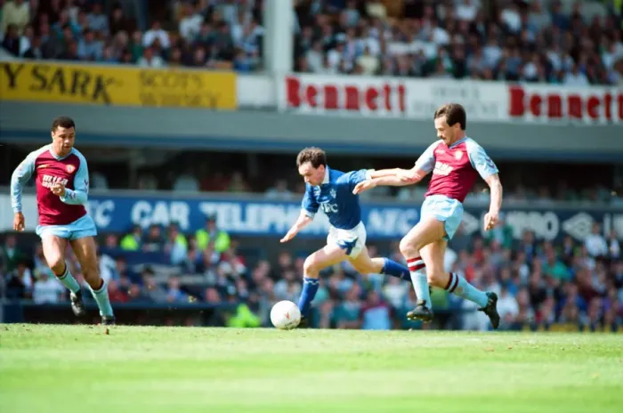 Framed Print : Everton v Aston Villa league match at Goodison Park May 1990