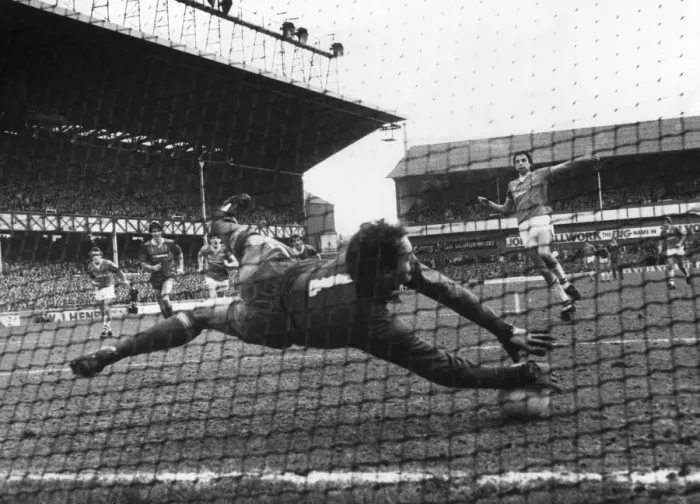 Framed Print : Everton v Liverpool, league match at Goodison park March 1984