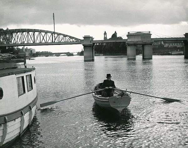 Everyday Charlie Backhouse rows up the river Shannon to Athlone where he is employed in