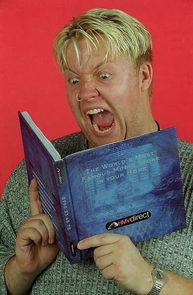 Ewan MacLeod TV Presenter Biteback pop music show readng book screaming nose ring wooly