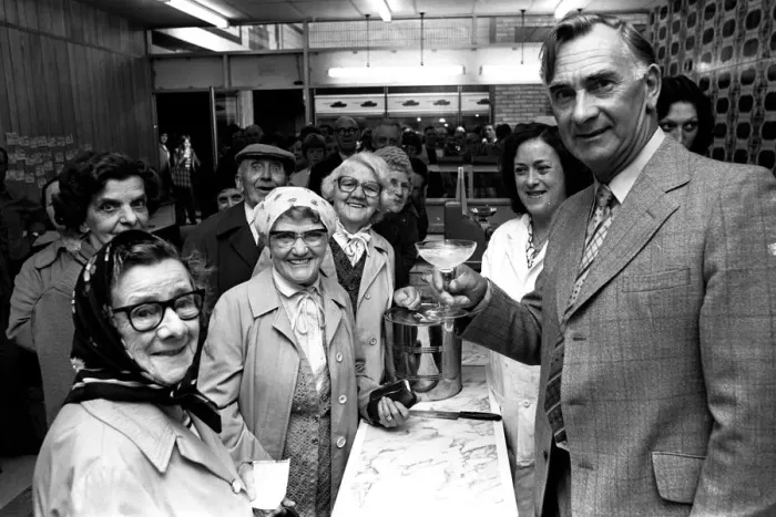 Framed Print : Ex Newcastle United player Jackie Milburn at the Cruddas Park Shopping Centre on 9th June Framed Print : Ex Newcastle United player Jackie Milburn at the Cruddas Park Shopping Centre on 9th June