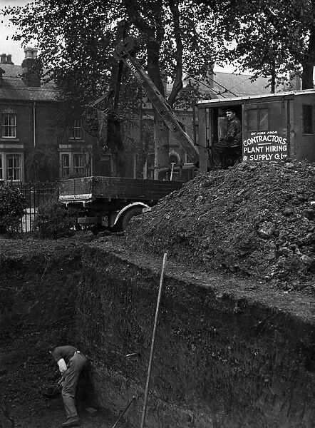 Excavations for air raid shelters at Parkfields Cedars School, Derby. 15th November 1939