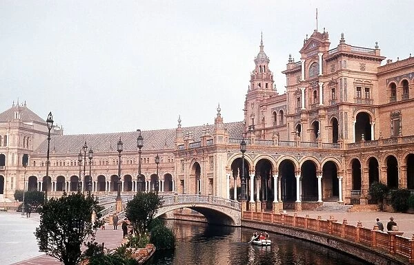 The exhibition palace in the plaza de espana in Seville Spain