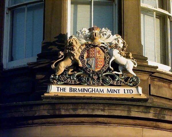 Detail on exterior of the Birmingham Mint in Icknield Street, Birmingham. 1999