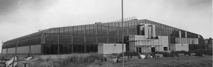 Framed Print : Exterior of the nearly completed Suncentre at Rhyl Europes first indoor surfing pool