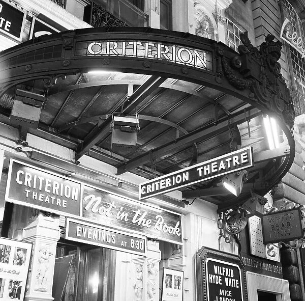 Exterior view of the Criterion Theatre in Londons West End. April 1958