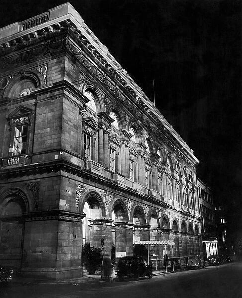 Exterior view of the Free Trade Hall building in Peter Street, Manchester