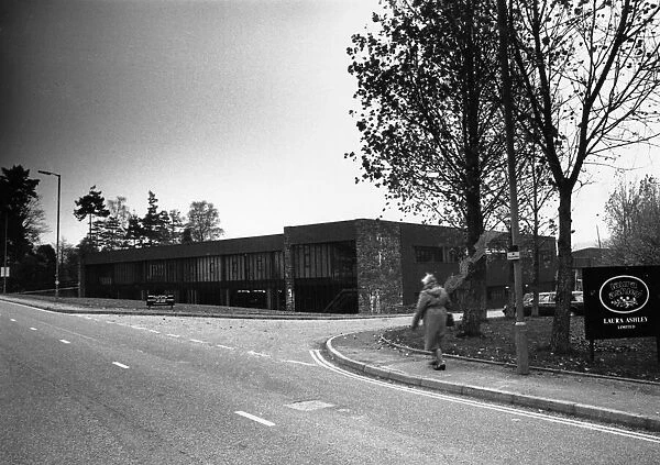 Exterior view of the Laura Ashley Headquarters in Carno, Powys Wales. Circa 1980