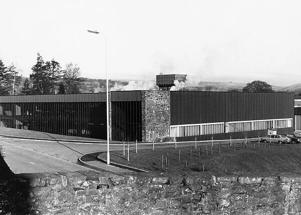 Exterior view of the Laura Ashley textiles factory in Newtown, Powys Wales