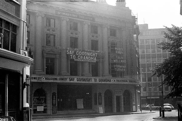 Exterior view of the St Martins Theatre in West Street, London Circa 1971