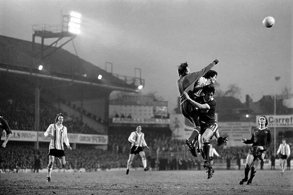 F. A. Cup. Southampton (1) vs. Chelsea (1). John Phillips punches clear from saints Ted