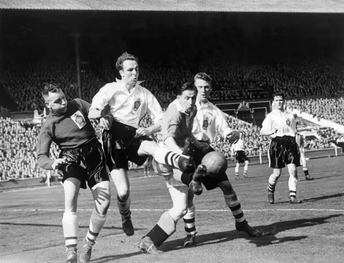 Framed Print : F. A Cup Final 1953. Blackpool 4 v. Bolton 3. Action from the game. 2nd May 1953 Framed Print : F. A Cup Final 1953. Blackpool 4 v. Bolton 3. Action from the game. 2nd May 1953