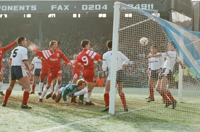 Framed Print : FA Cup 3rd round. Bolton Wanderers v Liverpool. Burnden Park, Bolton. Final score 2-2 Framed Print : FA Cup 3rd round. Bolton Wanderers v Liverpool. Burnden Park, Bolton. Final score 2-2