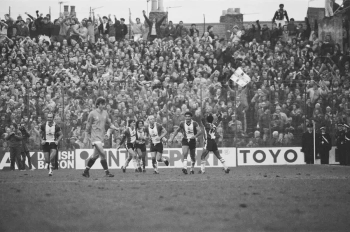 Framed Print : FA Cup 5th round tie. Portsmouth 0 v. Southampton 1. 29th January 1984 Framed Print : FA Cup 5th round tie. Portsmouth 0 v. Southampton 1. 29th January 1984