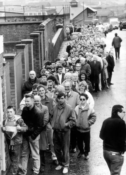 Framed Print : FA Cup fever gripped St Andrews today as blues fans queued for tickets for Framed Print : FA Cup fever gripped St Andrews today as blues fans queued for tickets for