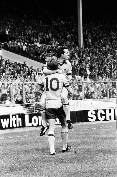 FA Cup final 12th May 1979. Arsenal 3 v 2 Manchester United. Liam Brady celebrates