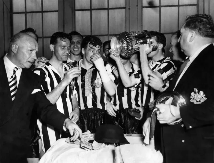 Framed Print : FA Cup Final 1955 - Newcastle vs Manchester City Members of the Newcastle F. C Framed Print : FA Cup Final 1955 - Newcastle vs Manchester City Members of the Newcastle F. C