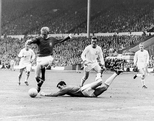 FA Cup Final 1963 Manchester United v Leicester City. Denis Law beats Gordon Banks