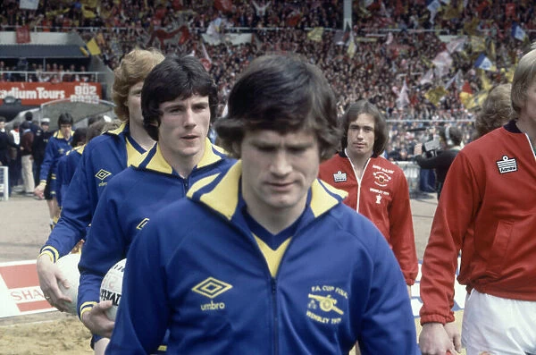 FA Cup Final 1979. Arsenal v. Manchester United. The teams walk out onto