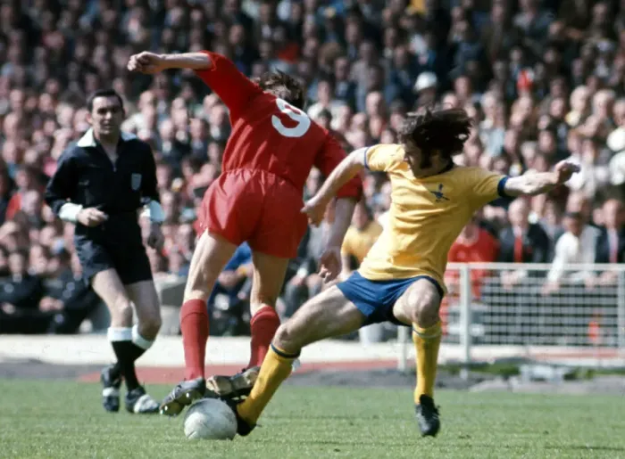 Framed Print : FA Cup Final at Wembley Stadium Arsenal 2 v Liverpool 1 Steve Heighway in a