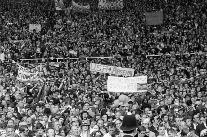 Framed Print : FA Cup Final at Wembley Stadium. Arsenal v Liverpool. Pictured, crowd scenes Framed Print : FA Cup Final at Wembley Stadium. Arsenal v Liverpool. Pictured, crowd scenes