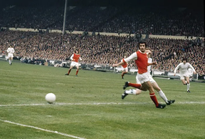 Framed Print : FA Cup Final at Wembley Stadium. Leeds 1 v Arsenal 0. 6th May 1972 Frank