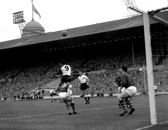 Framed Print : FA Cup Final at Wembley Stadium May 1962 Tottenham Hotspur 3 v Burnley 1