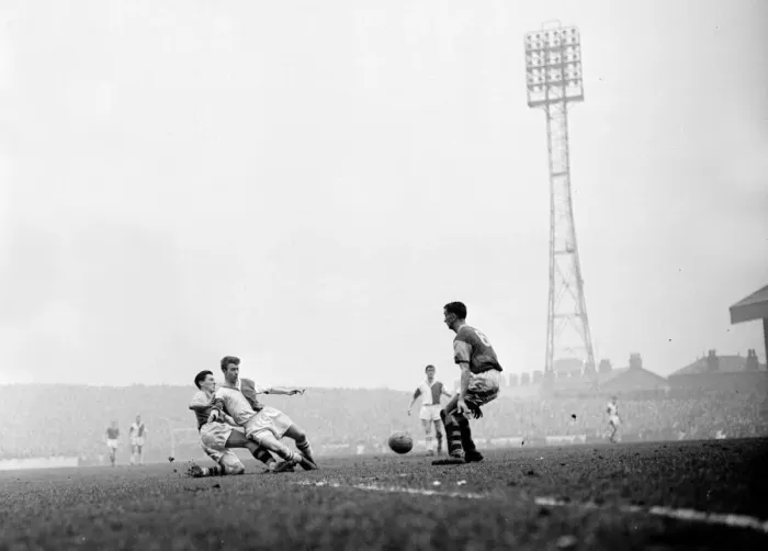 Framed Print : FA Cup Quarter Final Burnley v Blackburn Rovers March 1960 Action during the match Framed Print : FA Cup Quarter Final Burnley v Blackburn Rovers March 1960 Action during the match