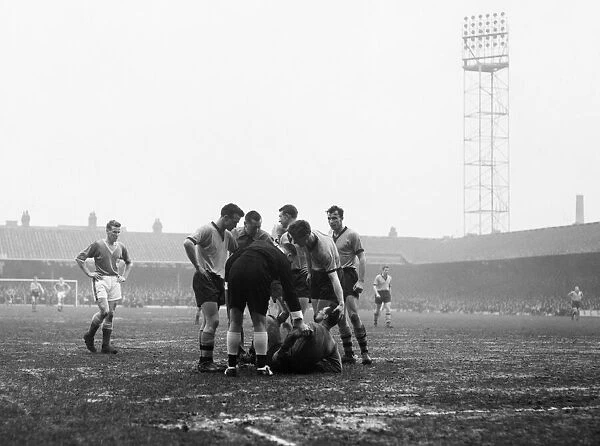 FA Cup quarter final. Leicester 1 v. Wolverhampton Wanderers 2. 12th March 1960
