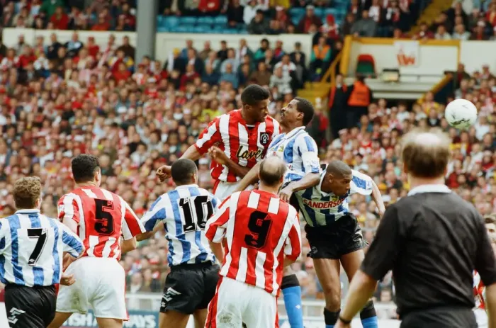 Framed Print : FA Cup Semi Final at Wembley Stadium. Sheffield Wednesday 2 v Sheffield United 1 Framed Print : FA Cup Semi Final at Wembley Stadium. Sheffield Wednesday 2 v Sheffield United 1