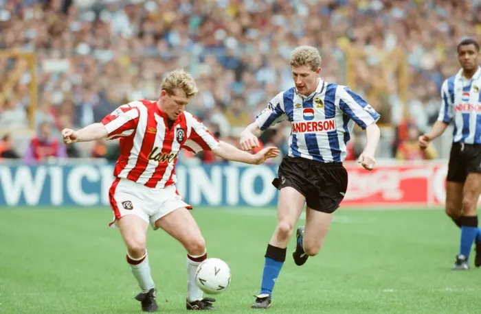 Framed Print : FA Cup Semi Final at Wembley Stadium. Sheffield Wednesday 2 v Sheffield United 1