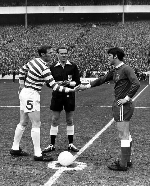 FA Scottish Cup Final. 11th April 1970. The two captains shake