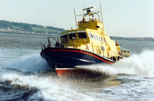 The FAB 4 (Fast Afloat Boat) is tested by the RNLI in the Bristol Channel off Barry Dock