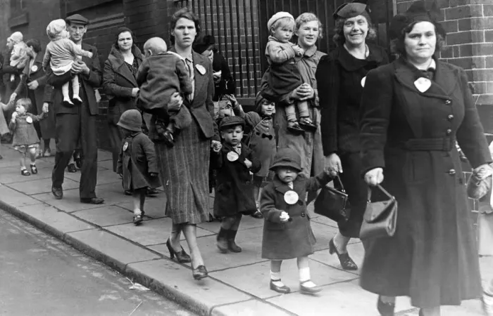 Framed Print : The face the future with courage - Newcastle mothers and their infants set out yesterday Framed Print : The face the future with courage - Newcastle mothers and their infants set out yesterday