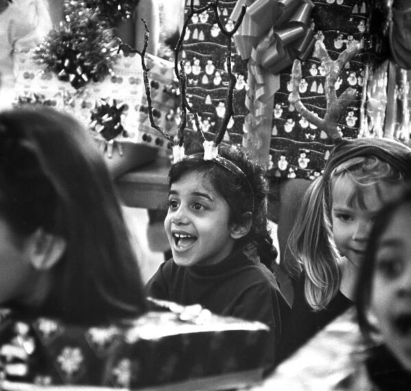 The faces of Christmas school play at Belvedere School, Toxteth. December 1992