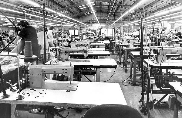 The factory floor of S. Levine Clothing Factory in 1977