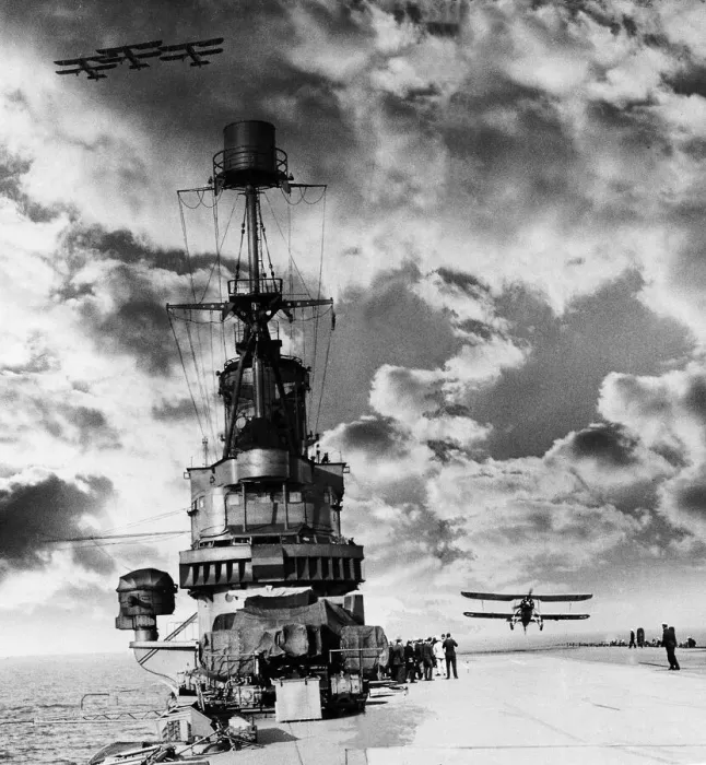 Framed Print : A Fairey Swordfish of the Fleet Air Arm comes into land on the flight deck of HMS Ark Framed Print : A Fairey Swordfish of the Fleet Air Arm comes into land on the flight deck of HMS Ark