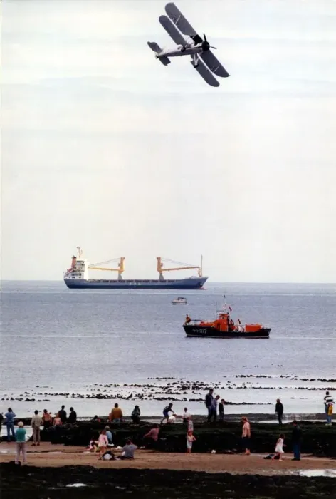 Framed Print : A Fairey Swordfish torpedo bomber aircraft flying in the Sunderland International Airshow